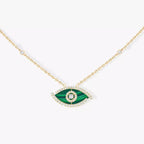 [Elowen jewels]Lucky Eye Diamant-Halskette in Roségold und Türkis