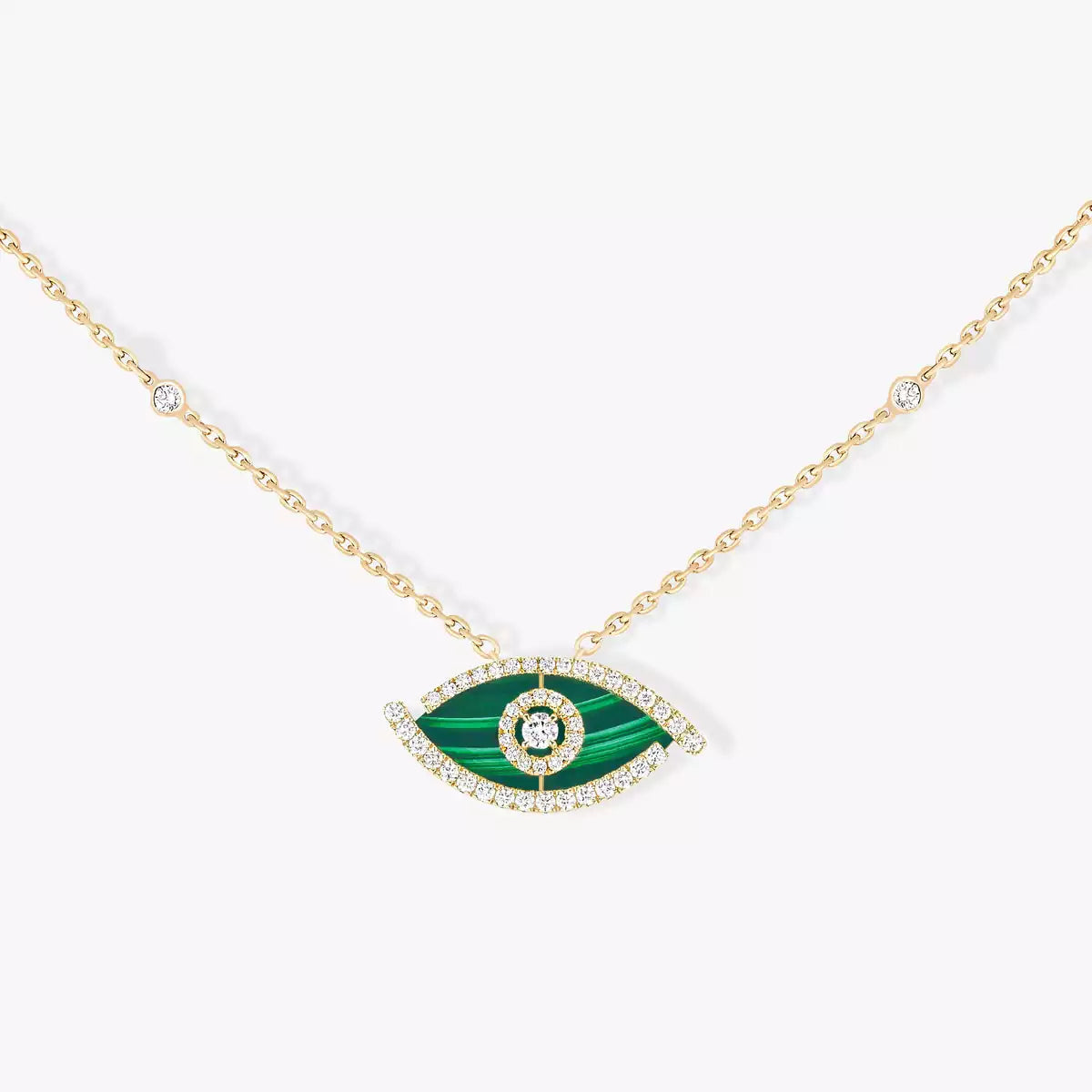 [Elowen jewels]Lucky Eye Diamant-Halskette in Roségold und Türkis