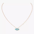 [Elowen jewels]Lucky Eye Diamant-Halskette in Roségold und Türkis