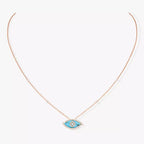 [Elowen jewels]Lucky Eye Diamant-Halskette in Roségold und Türkis
