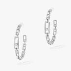[Elowen jewels]Move Link Diamond Hoop Earrings