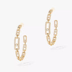 [Elowen jewels]Move Link Diamond Hoop Earrings