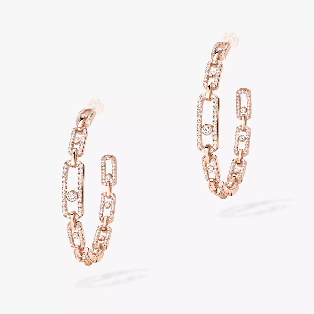 [Elowen jewels]Move Link Diamond Hoop Earrings