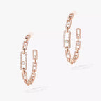 [Elowen jewels]Move Link Diamond Hoop Earrings