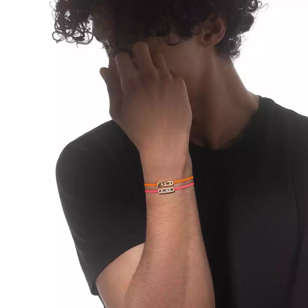 [Elowen Jewelry]Messika Care(s) pink cord pavé bracelet