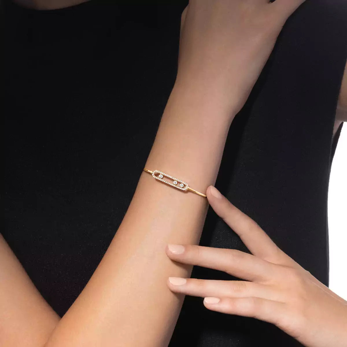 [Elowen jewels]Move Pavé Diamond Bangle Bracelet M