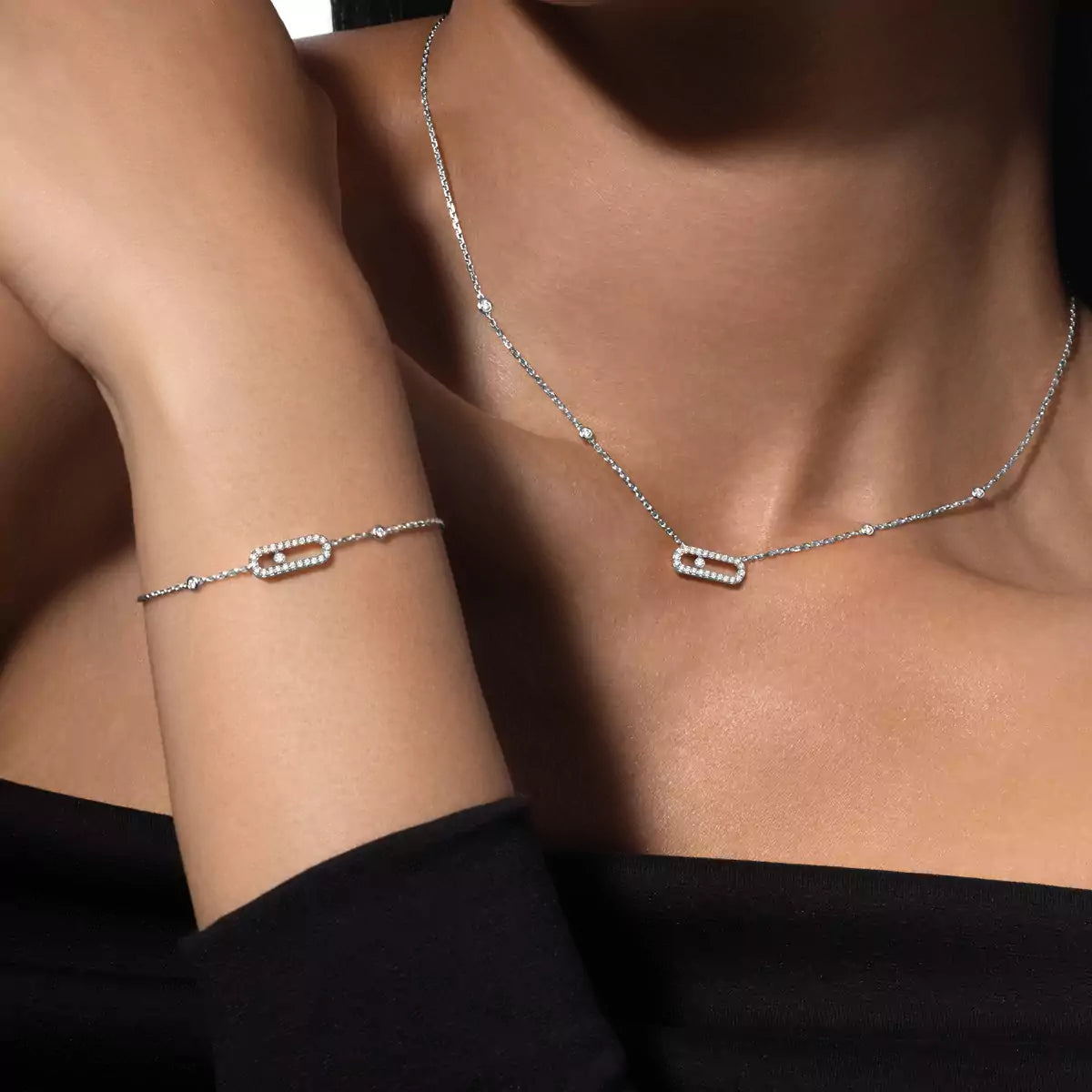 [Elowen Jewelry]Diamond Necklace Move Uno