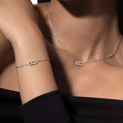 [Elowen Jewelry]Diamond Necklace Move Uno
