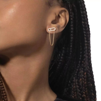[Elowen Jewelry]Move Uno Diamond Earrings