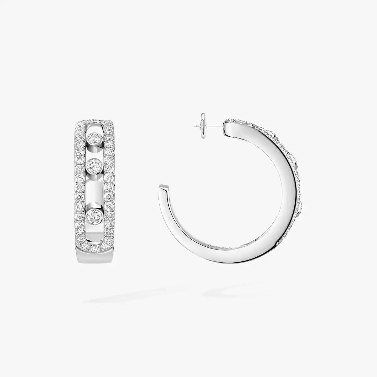 [Elowen Jewelry]Diamond Pave_ Hoop Earrings Move