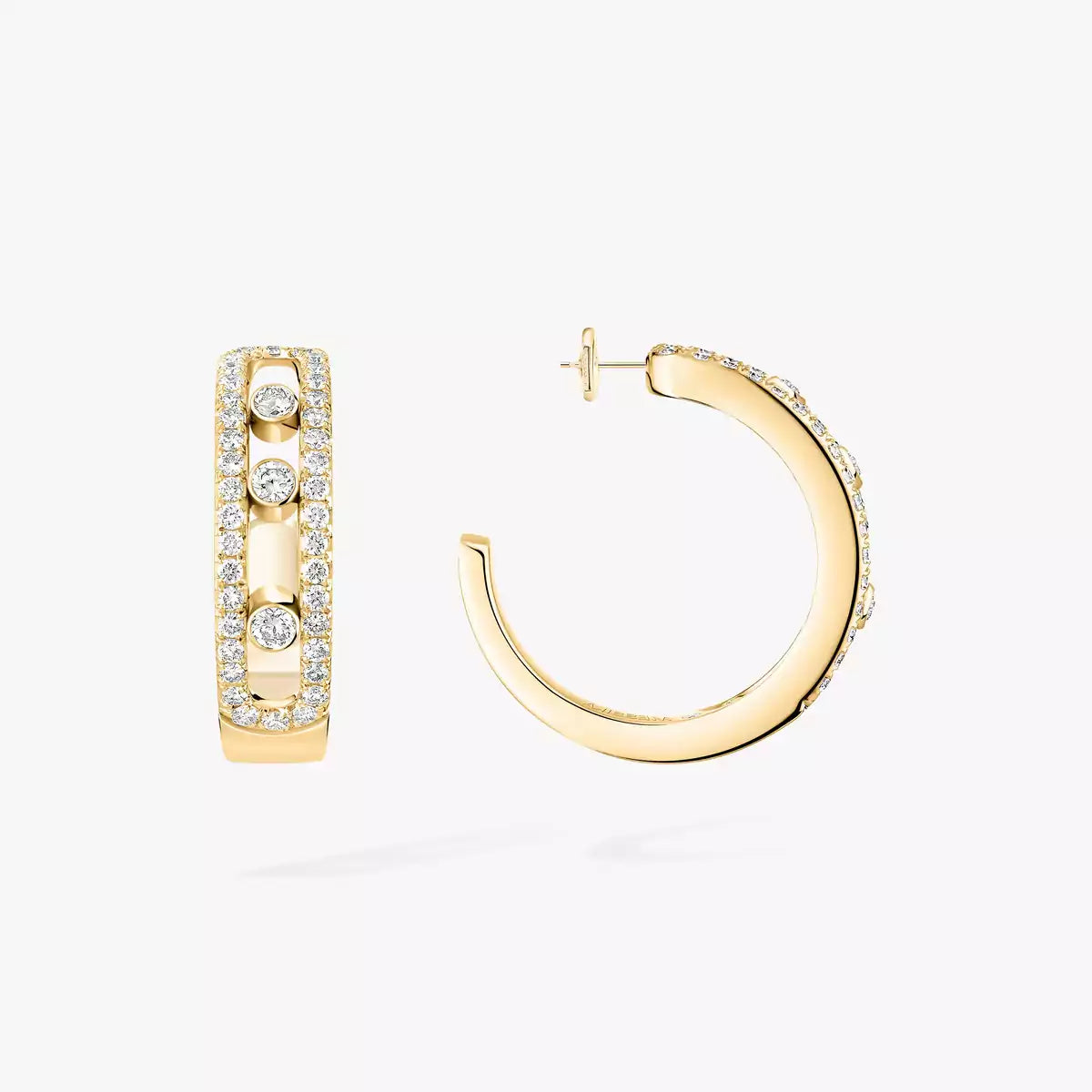 [Elowen Jewelry]Diamond Pave_ Hoop Earrings Move