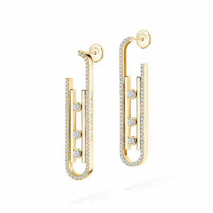 [Elowen Jewelry]Diamond Pendant Earrings Move 10Th