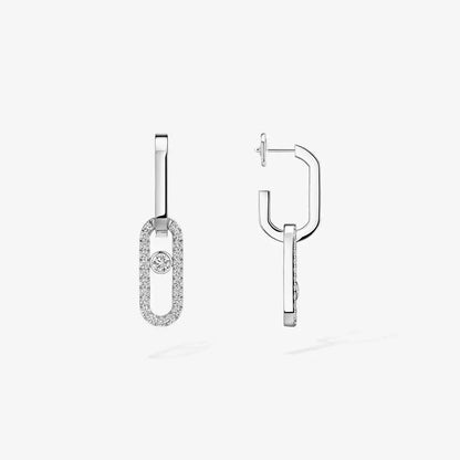 [Elowen Jewelry]Move Link Diamond Earrings