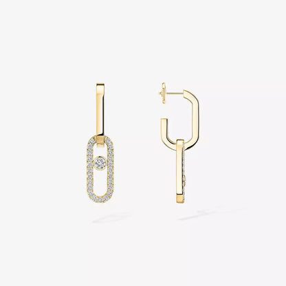 [Elowen Jewelry]Move Link Diamond Earrings