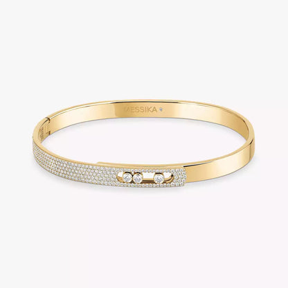 [Elowen Jewelry]Move Noa Rose Gold Pavé Diamond Bangle Bracelet