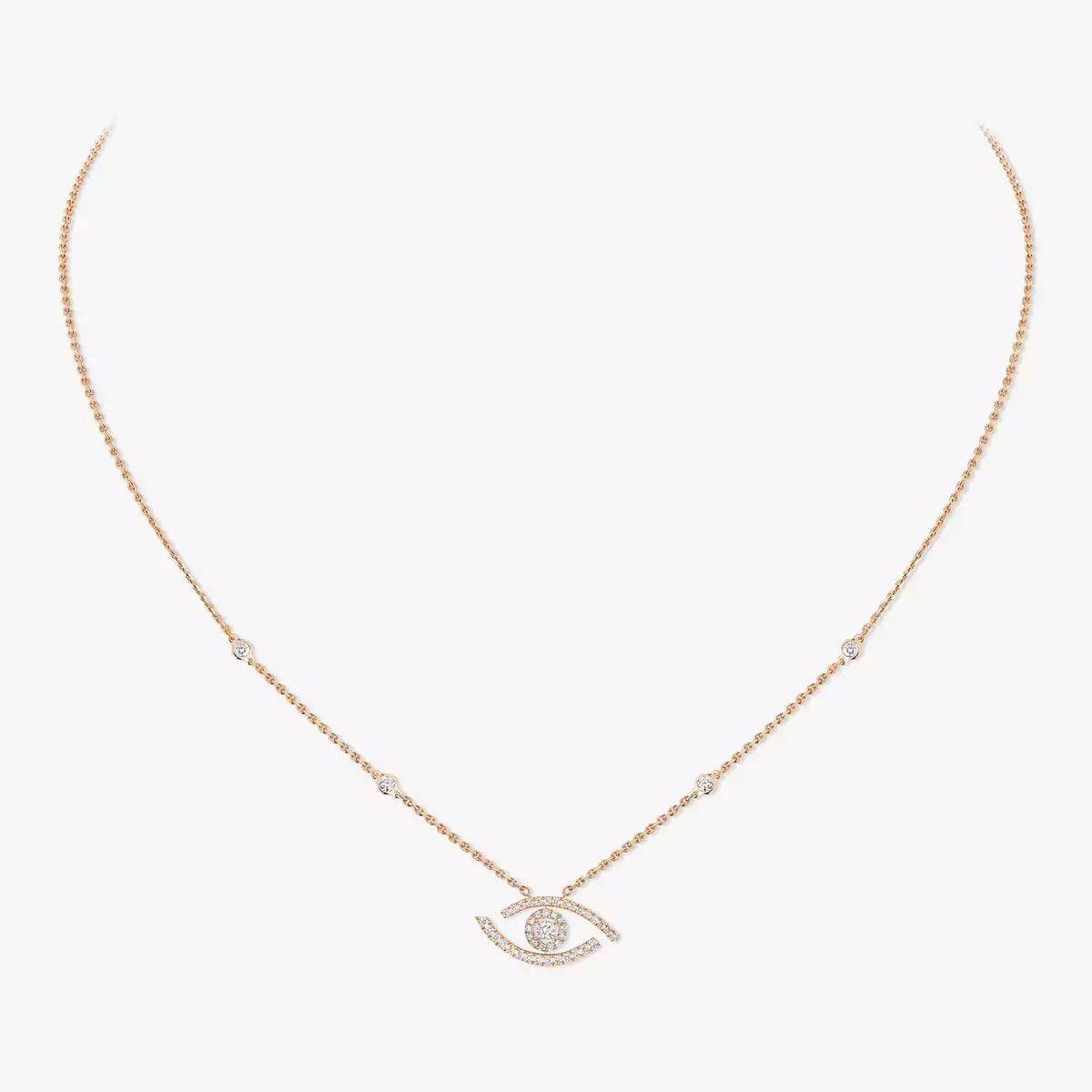 [Elowen Jewelry]Pave_ Diamond Necklace Lucky Eye