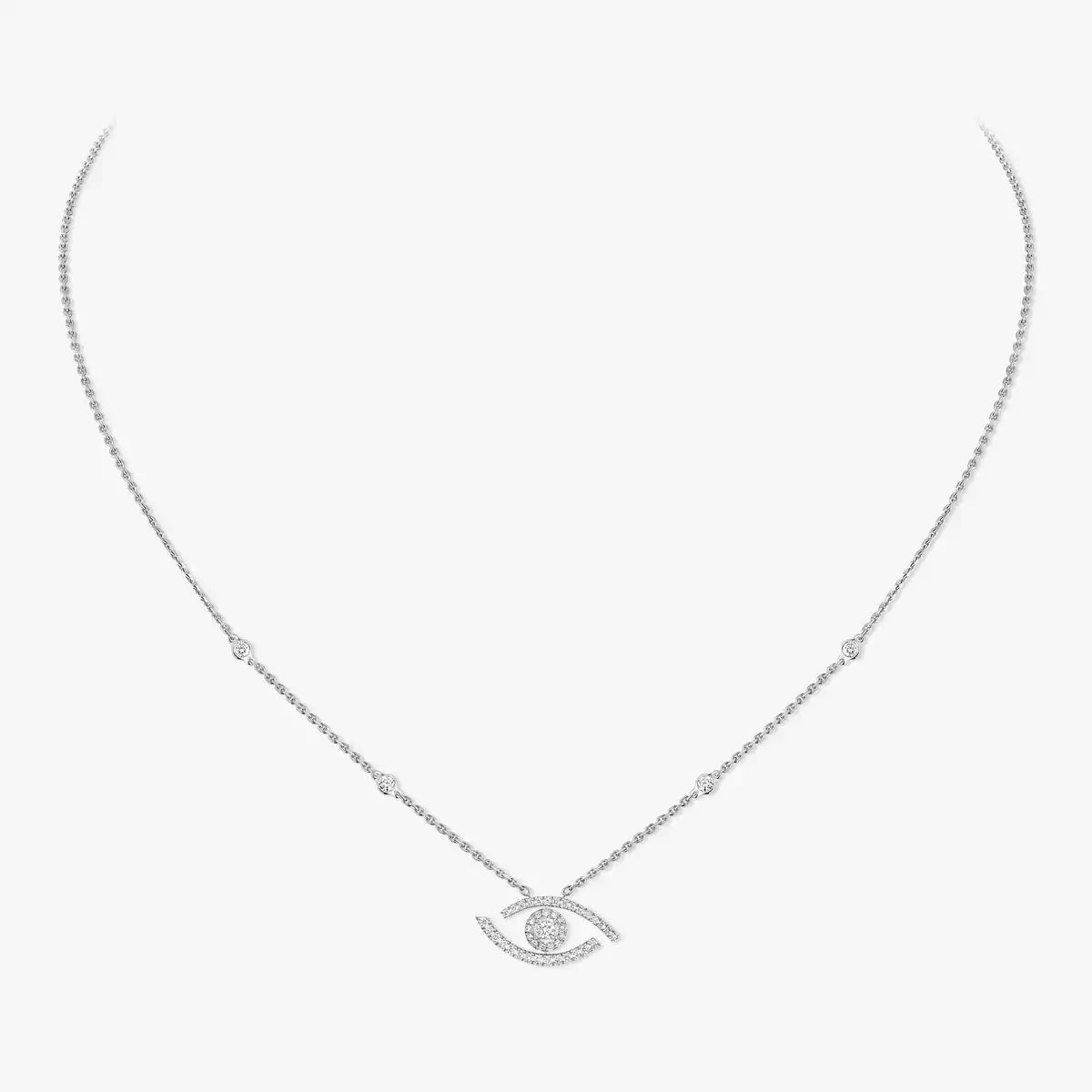 [Elowen Jewelry]Pave_ Diamond Necklace Lucky Eye
