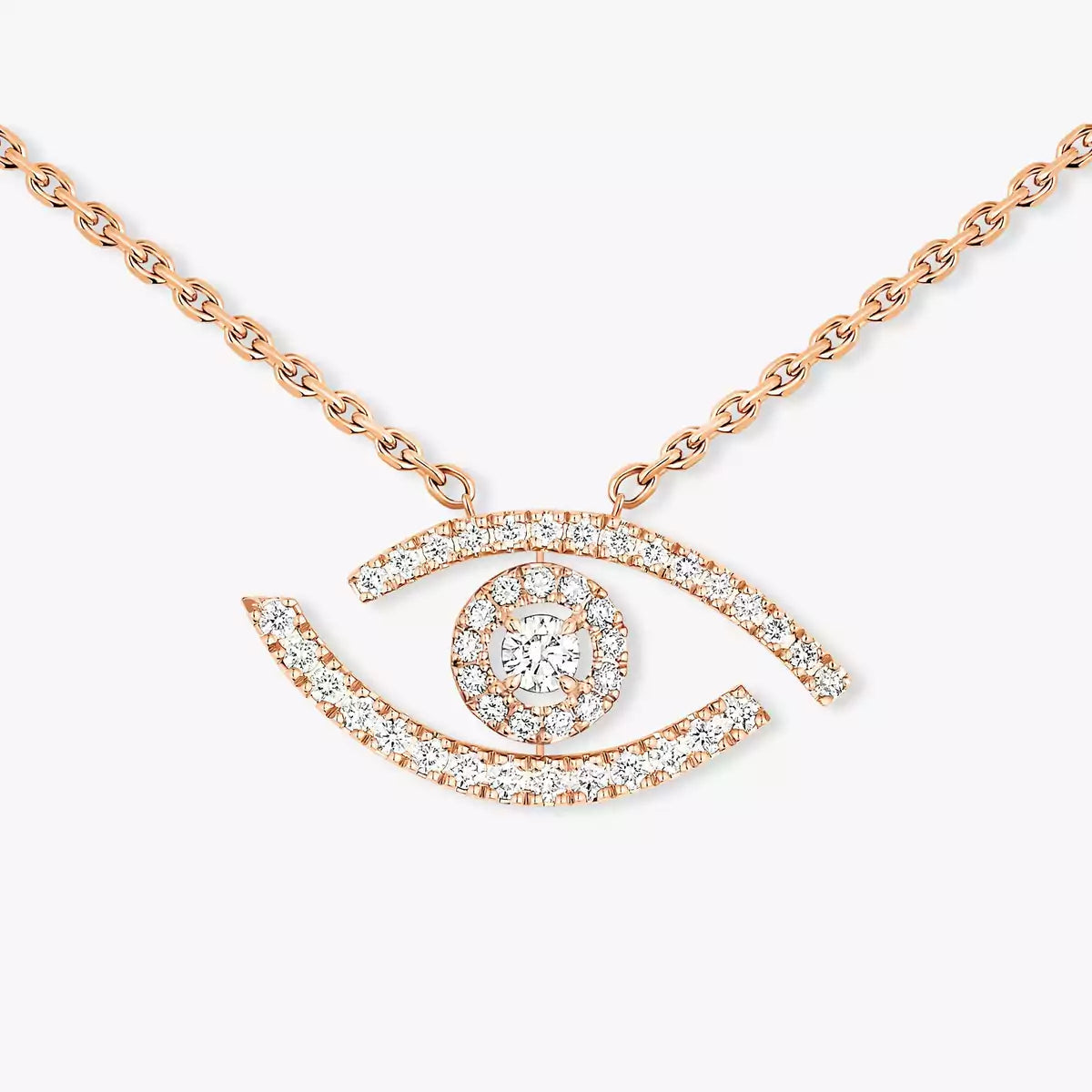 [Elowen Jewelry]Pave_ Diamond Necklace Lucky Eye