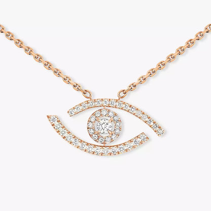 [Elowen Jewelry]Pave_ Diamond Necklace Lucky Eye