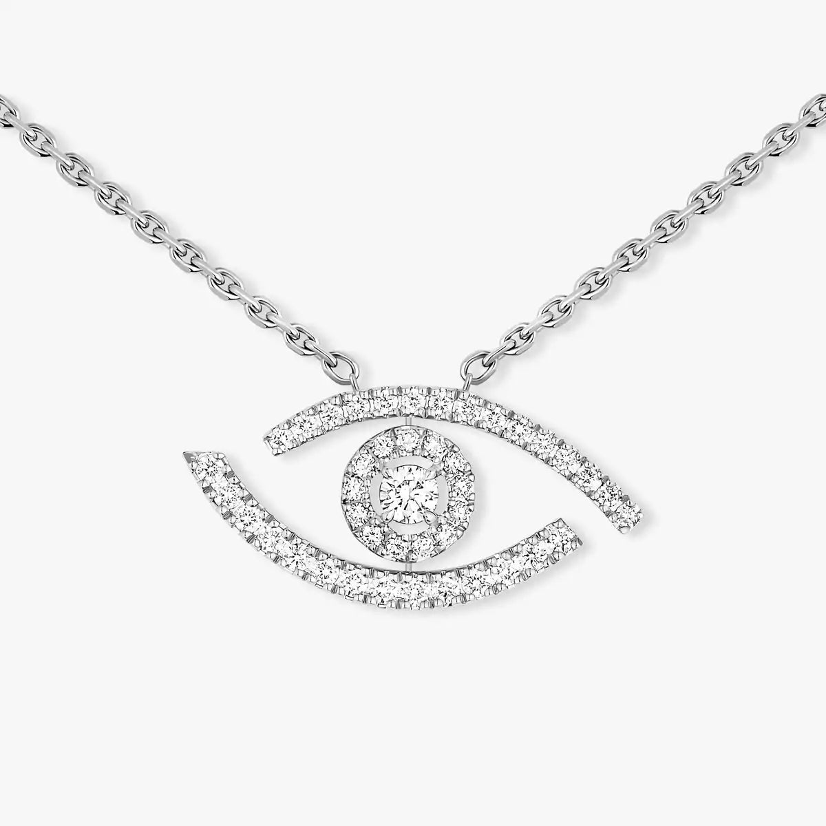 [Elowen Jewelry]Pave_ Diamond Necklace Lucky Eye