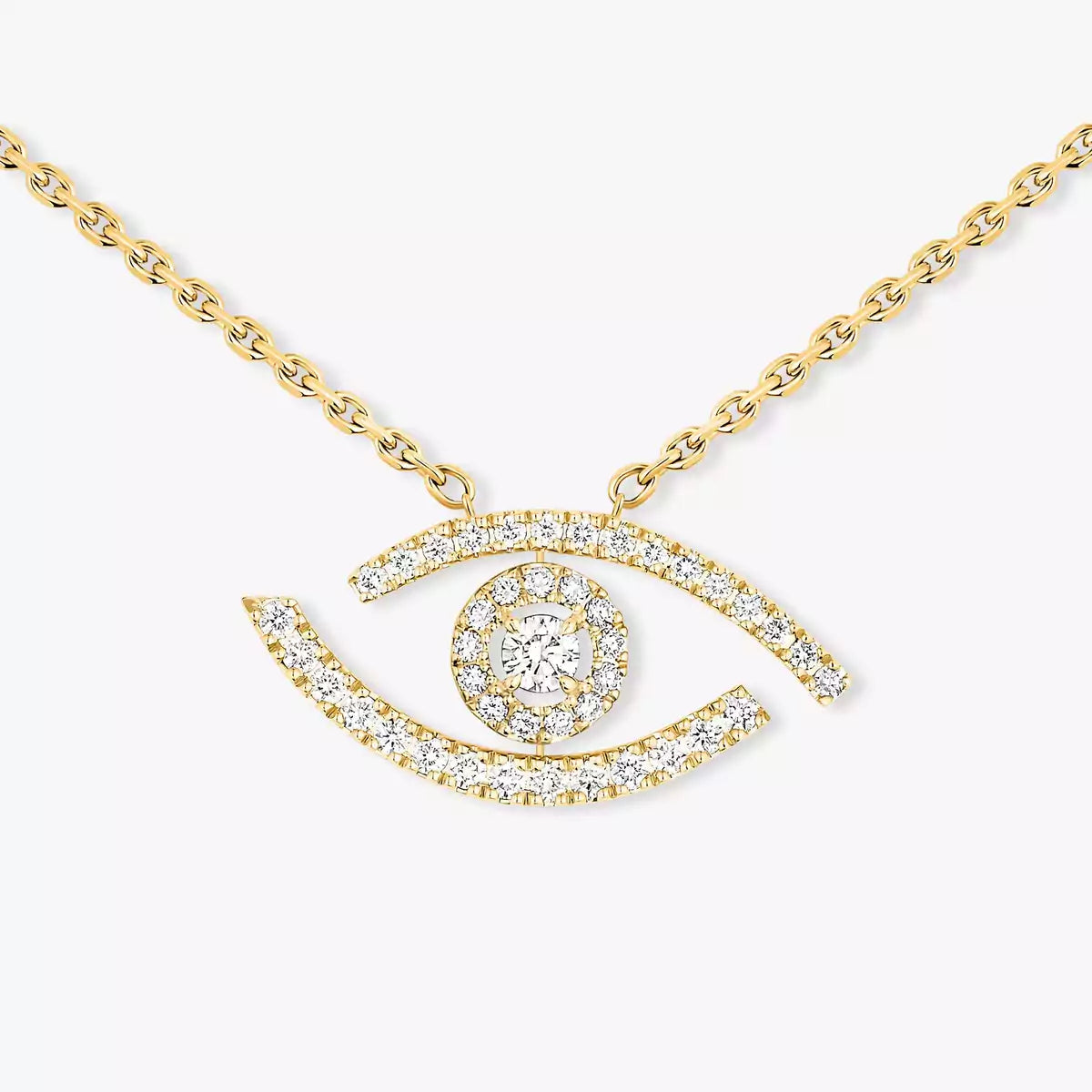 [Elowen Jewelry]Pave_ Diamond Necklace Lucky Eye