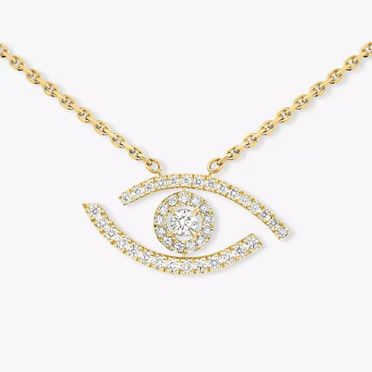 [Elowen Jewelry]Pave_ Diamond Necklace Lucky Eye