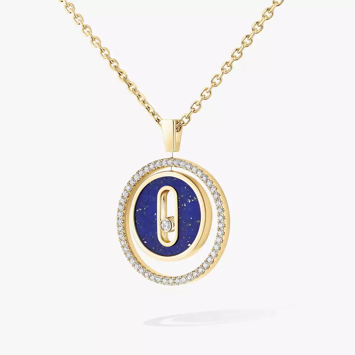 [Elowen Jewelry]Lucky Move Diamond Necklace in Rose Gold and White Mother-of-Pearl