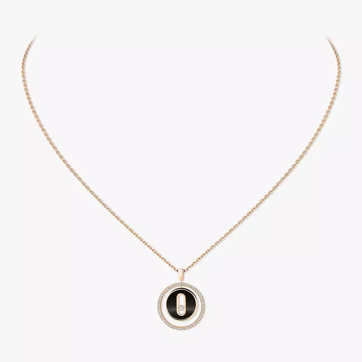 [Elowen Jewelry]Lucky Move Diamond Necklace in Rose Gold and White Mother-of-Pearl