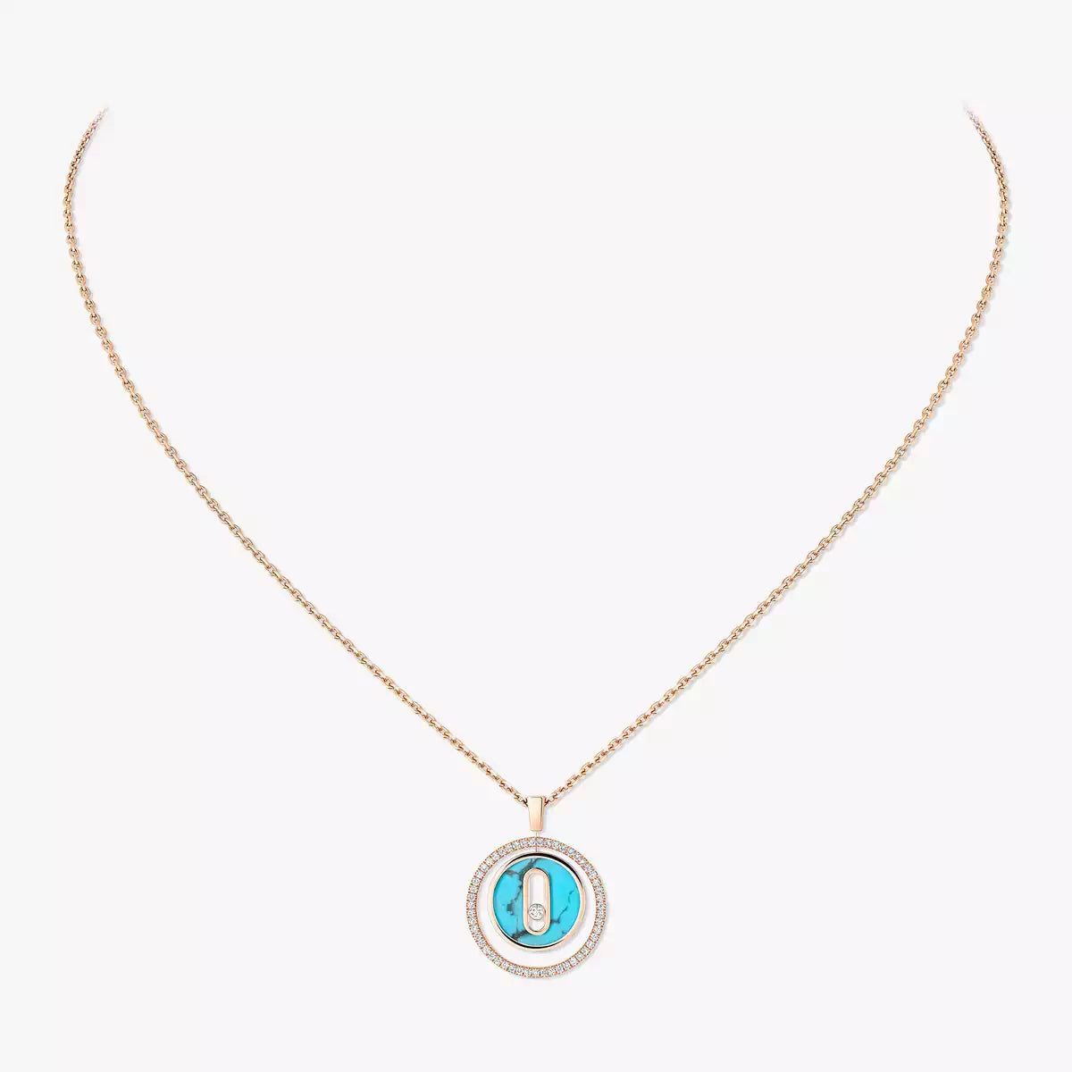 [Elowen Jewelry]Lucky Move Diamond Necklace in Rose Gold and White Mother-of-Pearl