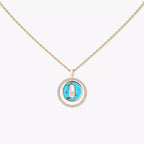[Elowen jewels]Lucky Move Diamant-Halskette in Roségold und weißem Perlmutt