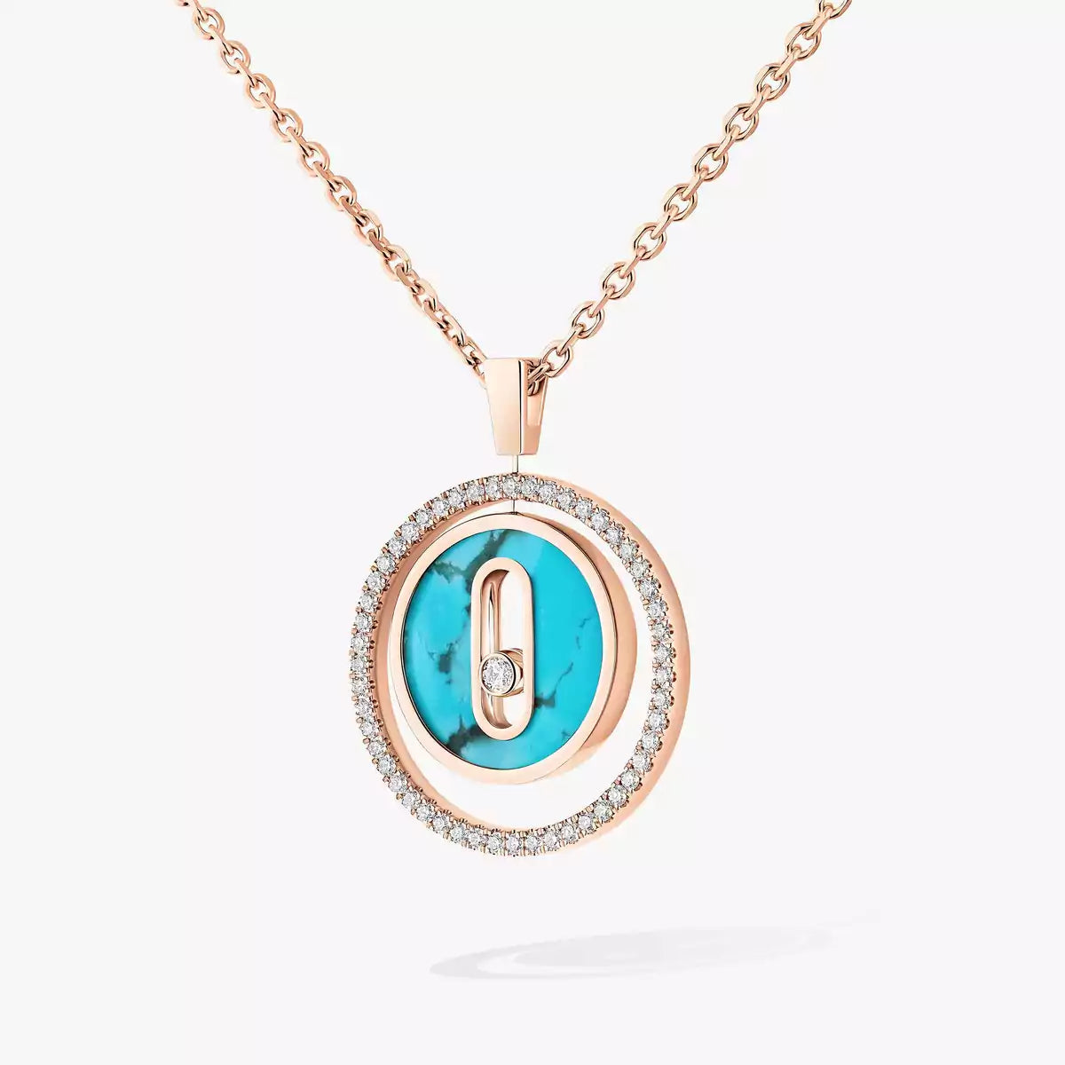[Elowen jewels]Lucky Move Diamond Necklace in Rose Gold and White Mother-of-Pearl