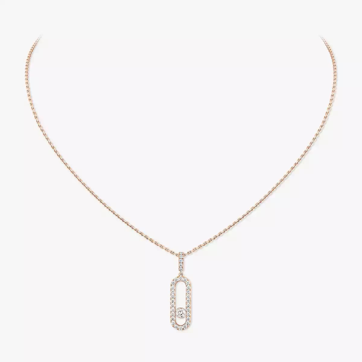 [Elowen Jewelry]Move Uno Diamond Necklace in Rose Gold