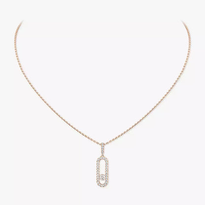 [Elowen Jewelry]Move Uno Diamond Necklace in Rose Gold