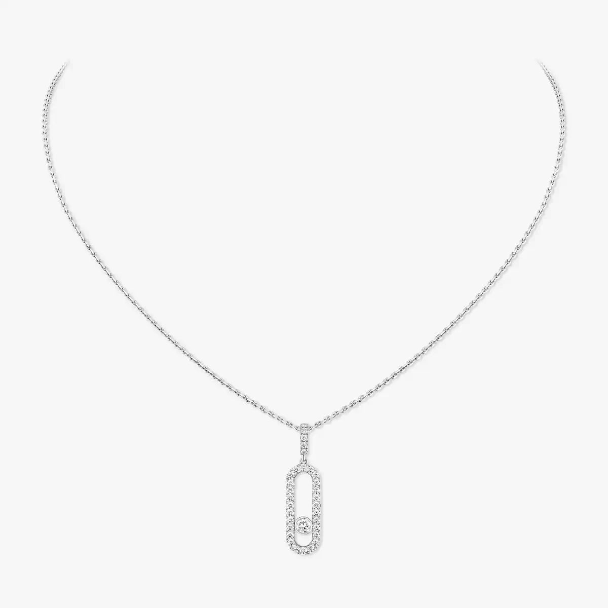 [Elowen Jewelry]Move Uno Diamond Necklace in Rose Gold