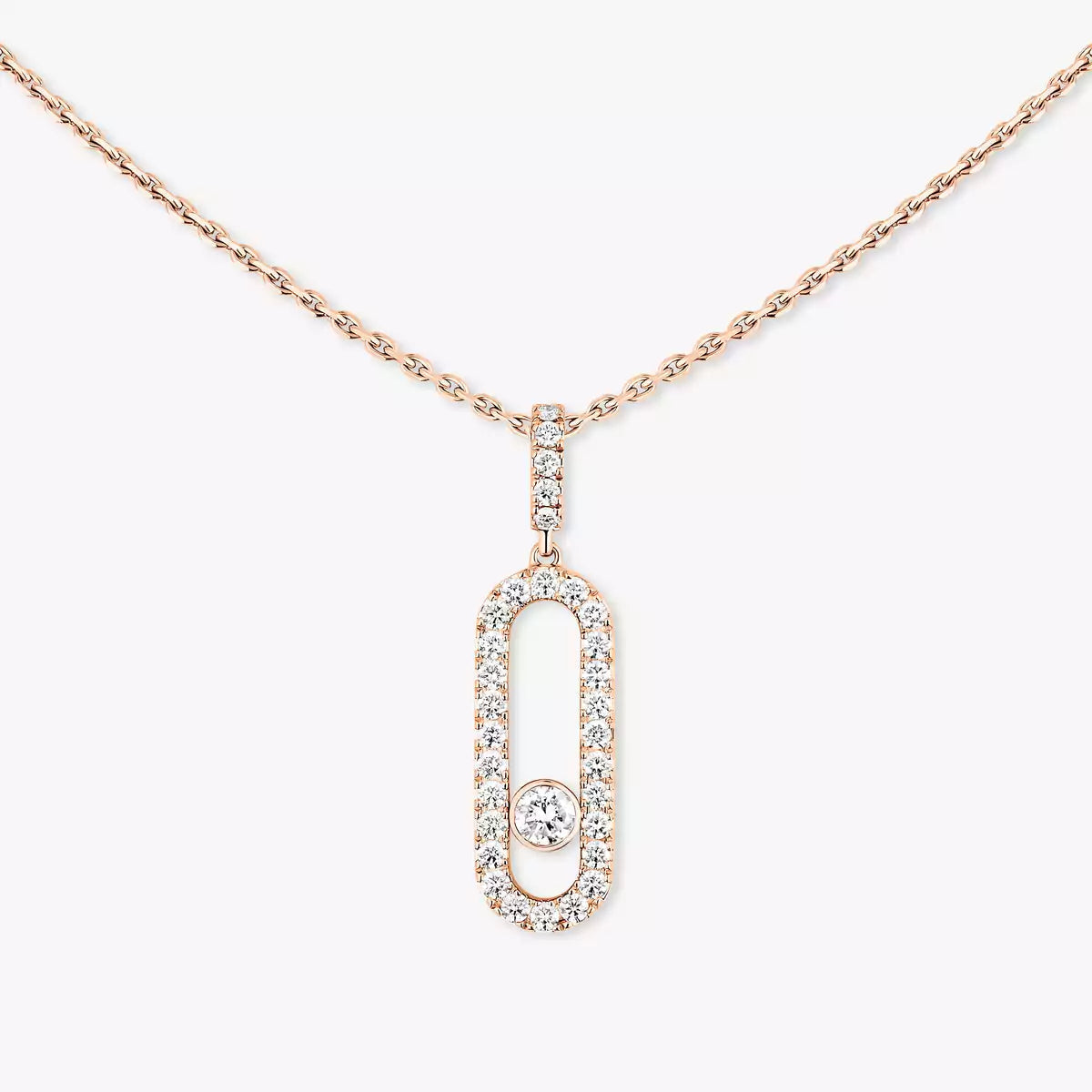 [Elowen Jewelry]Move Uno Diamond Necklace in Rose Gold