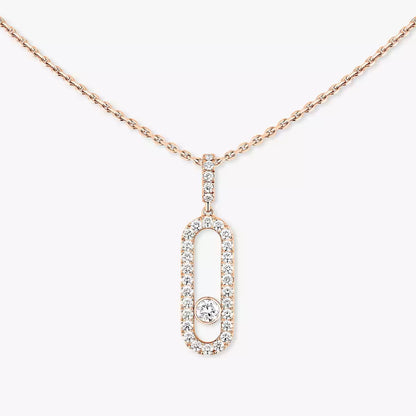 [Elowen Jewelry]Move Uno Diamond Necklace in Rose Gold