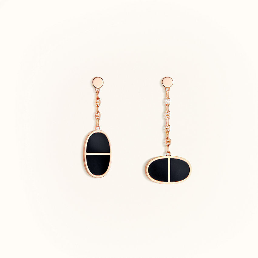 [Elowen jewels ]CHAINE VERSO ブラックセラミックピアス