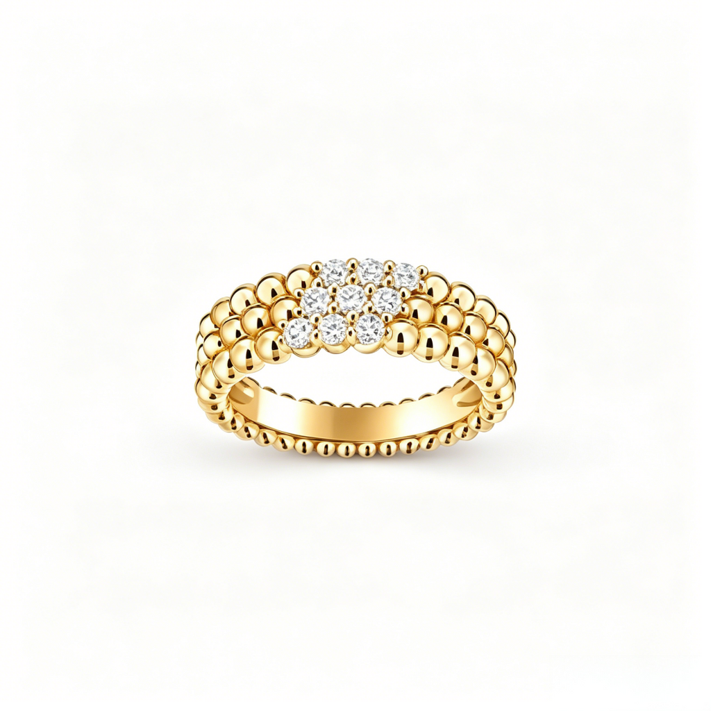 [Elowen jewels] THREE-ROW DIAMOND RING