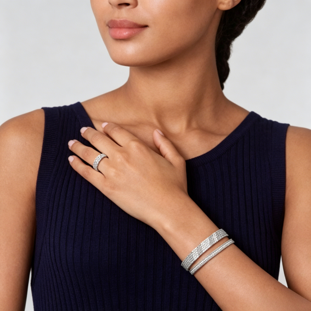 [Elowen jewels] THREE-ROW DIAMOND RING
