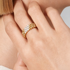 [Elowen jewels] THREE-ROW DIAMOND RING