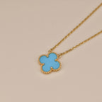 [Elowen jewels ]CLOVER 15MM VINTAGE TURQUOISE NECKLACE