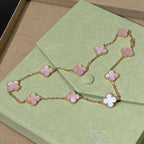 [Elowen jewels ]CLOVER 10 MOTIFS PINK MOP NECKLACE