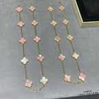 [Elowen jewels ]CLOVER 10 MOTIFS PINK MOP NECKLACE
