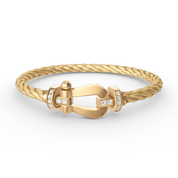 [Elowen jewels ]FORCE GROSSES HUFEISEN HALBDIMANT-ARMBAND GOLD