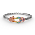 [Elowen jewels ]FORCE LARGE HORSESHOE  COLORED DIAMOND BRACELET ROSE GOLD