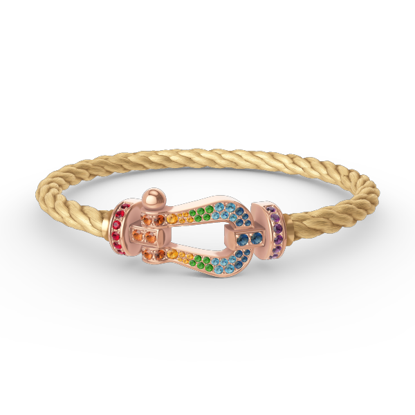 [Elowen jewels ]FORCE LARGE HORSESHOE  COLORED DIAMOND BRACELET ROSE GOLD