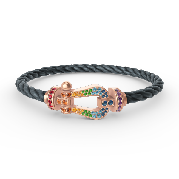 [Elowen jewels ]FORCE LARGE HORSESHOE  COLORED DIAMOND BRACELET ROSE GOLD