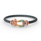 [Elowen jewels ]FORCE LARGE HORSESHOE  COLORED DIAMOND BRACELET ROSE GOLD