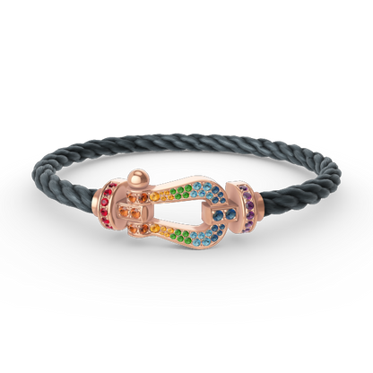 [Elowen Jewels]FORCE LARGE HORSESHOE  COLORED DIAMOND BRACELET ROSE GOLD
