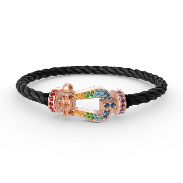 [Elowen jewels ]FORCE LARGE HORSESHOE  COLORED DIAMOND BRACELET ROSE GOLD